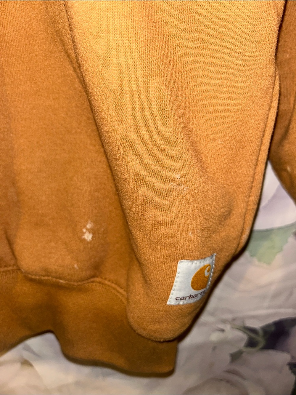 Vintage CARHARTT J154 BRN Thermal Lined Workwear Heavyweight Sweatshirt Mens S - Picture 2 of 9